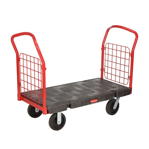 Carro de manipulación - FG448600BLA - Rubbermaid - de acero / de plataforma / con cesta