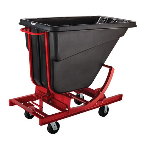 Volquete auto-basculante para productos a granel - FG105443BLA - Rubbermaid - con ruedas / abierto