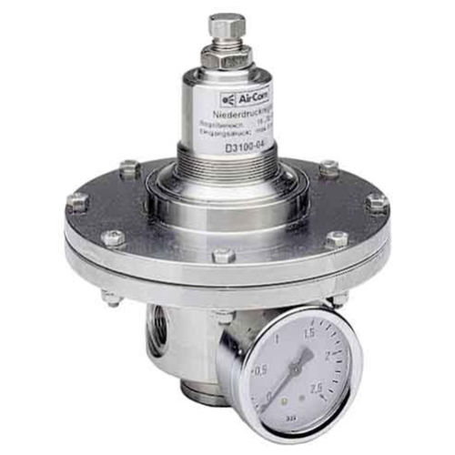 Regulador de contrapresión para aire comprimido - D3100 series - AirCom Pneumatic - para gas / de membrana / de acero inoxidable