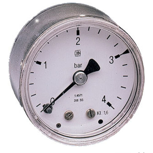 Manómetro de esfera - MS series - AirCom Pneumatic - roscado / de acero inoxidable / de cápsula