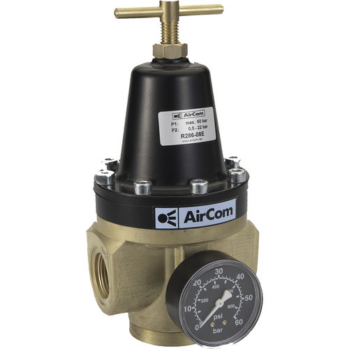 Regulador de presión para gas - R286-0 series - AirCom Pneumatic - de membrana / con chapaleta / monoetapa
