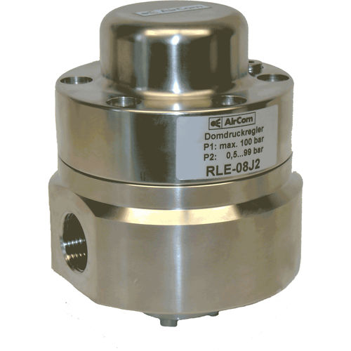 Regulador de presión para aire comprimido - RLE-08J series - AirCom Pneumatic - para gas neutro / con cúpula / monoetapa