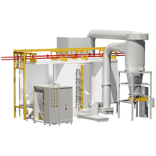 Cabina de empolvado para piezas de recambio - MagicCylinder® EquiFlow - Gema Switzerland - de ciclón / con cambio rápido de color / automática