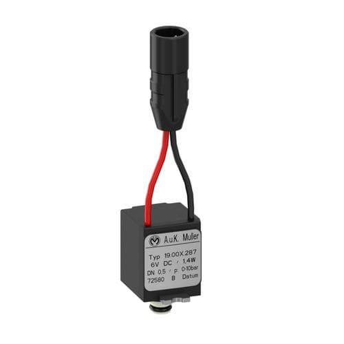 Electroválvula en miniatura - 19.00x.287 - A. u. K. Müller - servo asistido / de 2 vías / agua