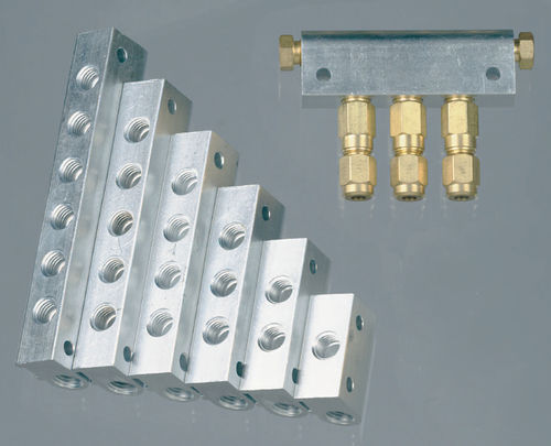 Manifold de 6 vías - DRE  - Azeta Zeo Asioli - aluminio / para sistema de lubricación centralizada