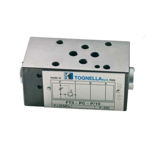 Válvula con presión compensada - FT3-PC-P - F.lli TOGNELLA - de control de caudal / con unión por brida Cetop / de 2 vías