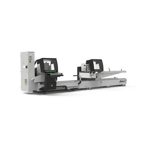 Máquina de corte de hoja rotativa - ALVA 55 - Fom Industrie Aluminium Working Machinery - para metal / doble cabezal / frontal