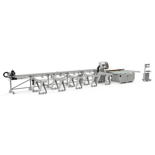 Línea de corte de hoja rotativa - LT 500 - Fom Industrie Aluminium Working Machinery - para PVC / para aluminio / de perfiles