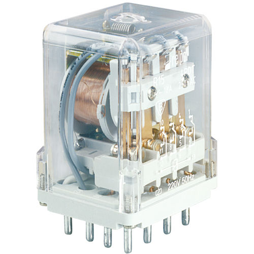 Relé electromecánico 12 Vcc - R15 4 CO series - RELPOL - 24 Vcc / 6 V CC / 48 V CC