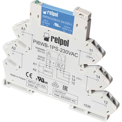 Relé estático 24 Vcc - PIR6WB-1PS series - RELPOL - AC / en miniatura / tipo slim
