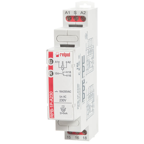 Relé electromecánico 24 Vcc - RPB-1P series - RELPOL - AC / en riel DIN / biestable