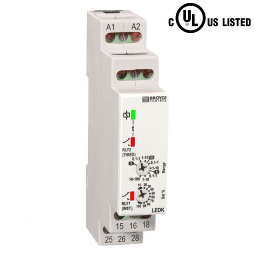 Temporizador con retardo de atracción - LEDK - Broyce Control - en riel DIN / SPDT