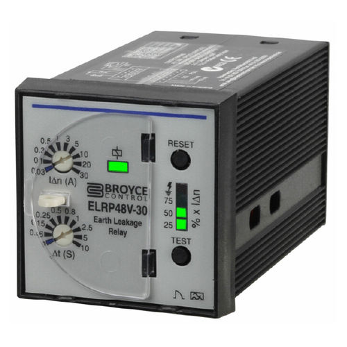 Relé de control de fuga a tierra - ELRP48V-30 - Broyce Control - 1NA/NC / trifásico / DC
