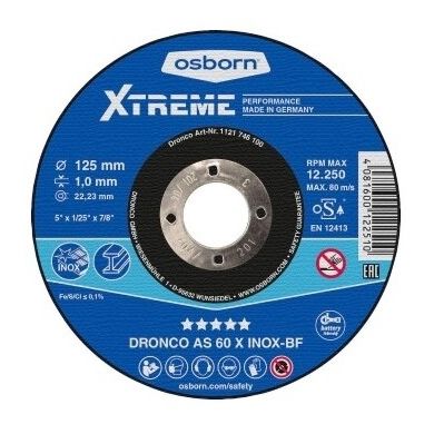 Disco tronzador para acero inoxidable - AS 60 X INOX XTREME - Osborn GmbH - de metales no ferrosos / fino