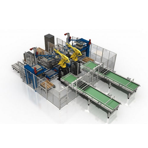 Paletizador-despaletizador robotizado - RAPD EC/FC SAGITTARIUS series - CLEVERTECH - para botellas / de latas / automático