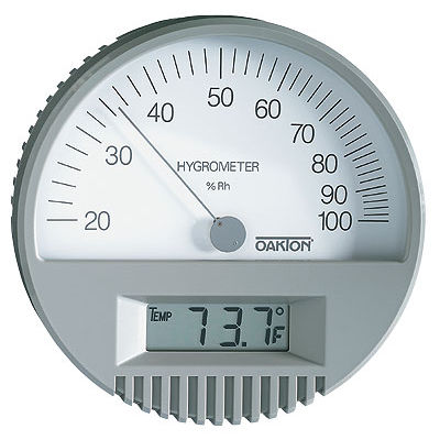 Termo-higrómetro digital - WD-35700-00 - OAKTON - para instalación en pared / temperatura / humedad relativa