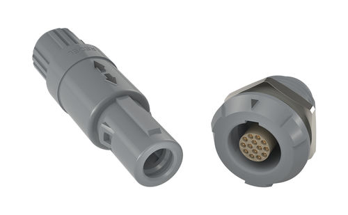 Conector de extensión-retracción - REDEL P Series - LEMO - de datos / coaxial / de fibras ópticas