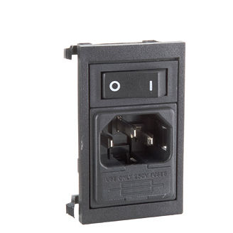 Conector de alimentación eléctrica - BZ010 series - OMEGA FUSIBILI - rectangular / unipolar / con interruptor