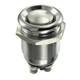 Botón pulsador de muelle - MP0033  - OMEGA FUSIBILI - antivandalismo / IP65 / de acero inoxidable