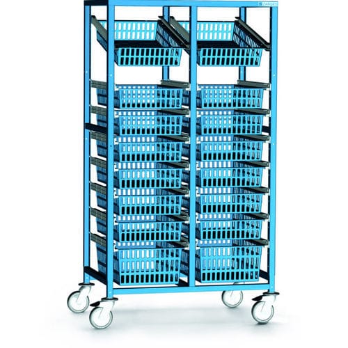 Carretilla de almacenamiento - 36 series  - ZARGES - de acero / 2 niveles / con ruedas giratorias