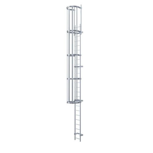Escalera de acero inoxidable - 581 Series - ZARGES - simple / de crinolina / de cubierta