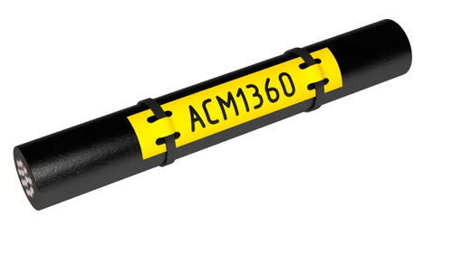 Etiqueta con motivos estampados - ACM series - Partex Marking Systems - de poliéster / de cables / blanca
