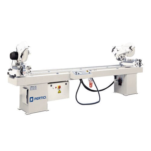 Tronzadora doble cabezal para PVC - IP series - Pertici S.p.A. - para aluminio / para perfiles / ángulo compuesto
