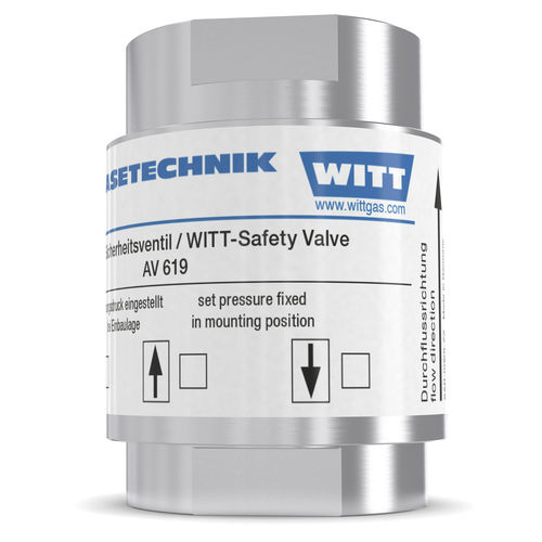 Válvula de seguridad para gas - AV 619-ES - WITT-Gasetechnik - para conducto / para depósito / de acero inoxidable