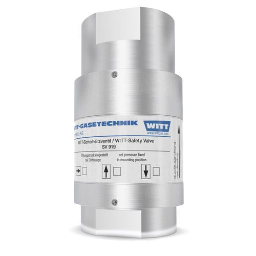 Válvula de seguridad de gas - AV 919 - WITT-Gasetechnik - para conducto / para depósito / de acero inoxidable