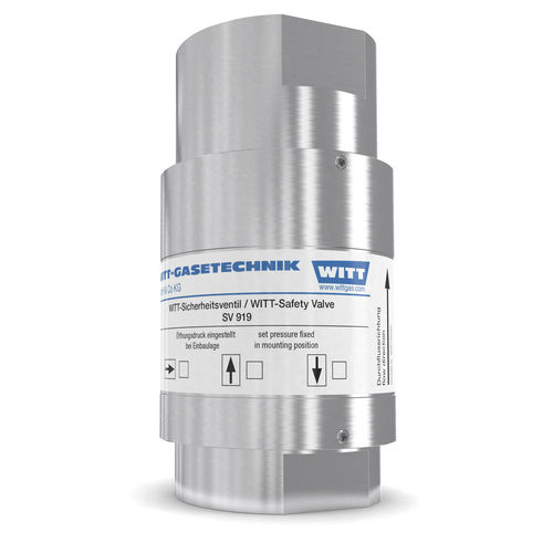 Válvula de seguridad de gas - AV 919-ES - WITT-Gasetechnik - para conducto / para depósito / de acero inoxidable