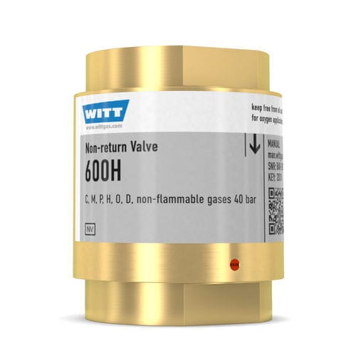 Válvula anti-retorno para oxígeno - NV600H - WITT-Gasetechnik - para gas / de latón