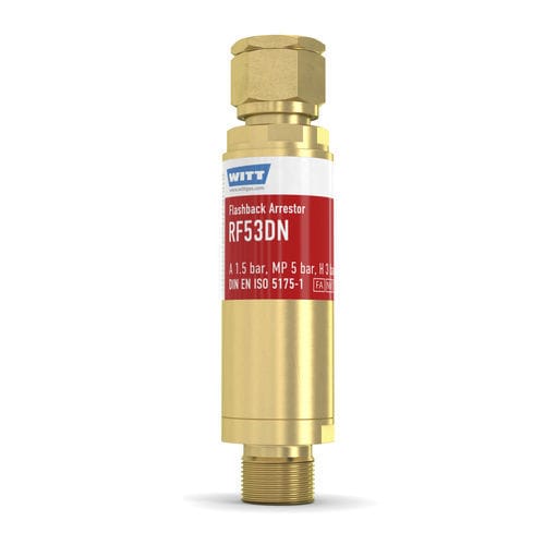 Antirretorno parallamas para operación de recorte y soldadura - RF53DN - WITT-Gasetechnik - para la industria del vidrio / para reguladores de presión / para hidrógeno