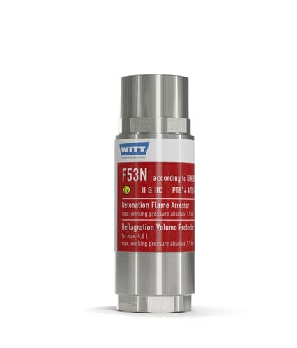 Antirretorno parallamas para operación de recorte y soldadura - F53 - WITT-Gasetechnik - para la industria del vidrio / para reguladores de presión / para hidrógeno