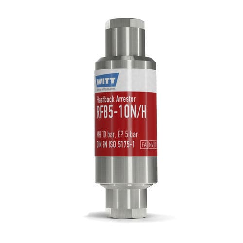 Antirretorno parallamas con válvula antirretorno - RF85-10N/H-ES - WITT-Gasetechnik - de proceso / de laboratorio / para la industria química