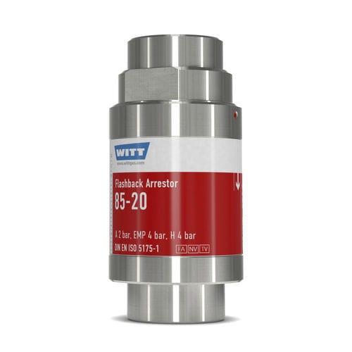 Antirretorno parallamas con válvula antirretorno - RF85-20N-ES - WITT-Gasetechnik - de proceso / de laboratorio / para la industria química