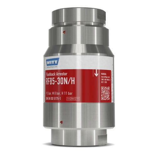 Antirretorno parallamas con válvula antirretorno - RF85-30N/H-ES - WITT-Gasetechnik - de proceso / de laboratorio / químico
