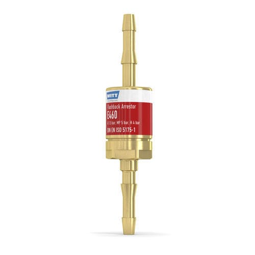 Antirretorno parallamas con válvula antirretorno - E460-2 - WITT-Gasetechnik - para la industria del vidrio / para hidrógeno / para operación de recorte y soldadura