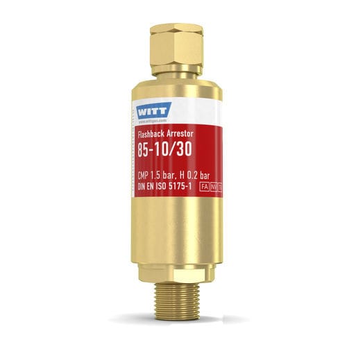 Antirretorno parallamas con válvula antirretorno - 85-10/30 - WITT-Gasetechnik - para aplicaciones geotérmicas / para la industria del vidrio / para hidrógeno