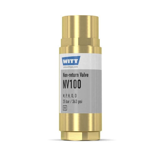 Válvula anti-retorno para oxígeno - NV100 - WITT-Gasetechnik - para gas / de latón