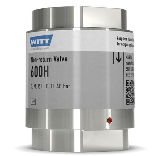 Válvula anti-retorno para oxígeno - 600H-ES - WITT-Gasetechnik - para gas / de acero inoxidable / de muelle