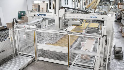 Sistema de carga y descarga para alimentador -  mahros brush - SCM - de paneles / para taladrado / automático
