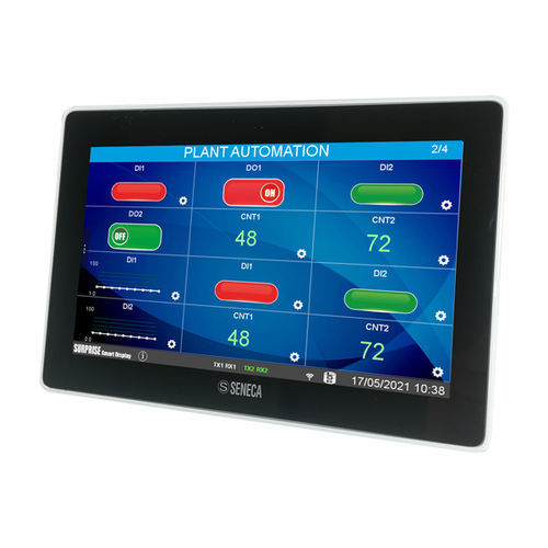 HMI con tecnología capacitiva proyectada - SSD-S-L-V-I - SENECA | AUTOMATION INTERFACES - montado en panel / 800 x 480 / ARM