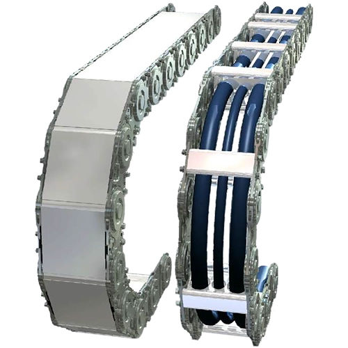 Cadena portacables de acero - SLE - Hennig - de acero inoxidable / ligera / para la robótica