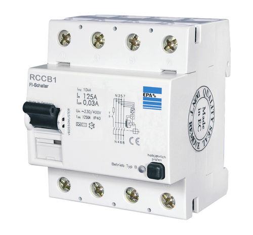 Interruptor diferencial diferencial - RCCB series - EPA GmbH - de corriente residual / AC/DC / de frecuencia de conmutación