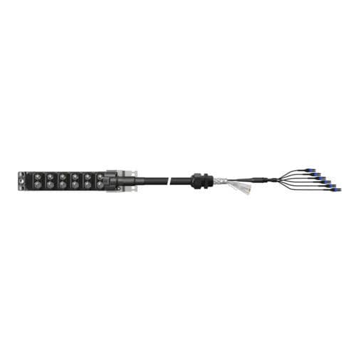 Cable óptico de alimentación - MLUH66-16M-0-20QI-008U-090__SS - HUBER+SUHNER - híbrido / resistente a los UV / IP67