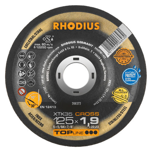 Disco tronzador de metal - XTK35 CROSS - RHODIUS - de acero / fino