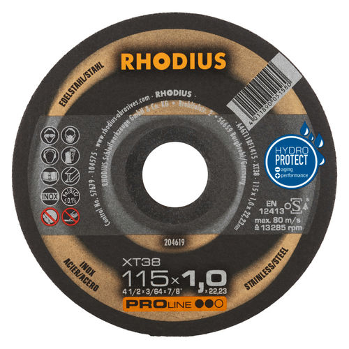 Disco tronzador de metal - XT38 - RHODIUS - de acero / fino