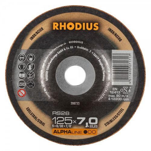 Muela de rectificado - RS28 - RHODIUS - de desbarbado / de botón / de metal