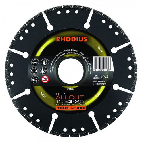 Disco tronzador para acero - DG210 ALLCUT - RHODIUS - para piedra / de acero / adiamantado