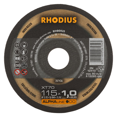 Disco tronzador de metal - XT70 - RHODIUS - de acero / fino